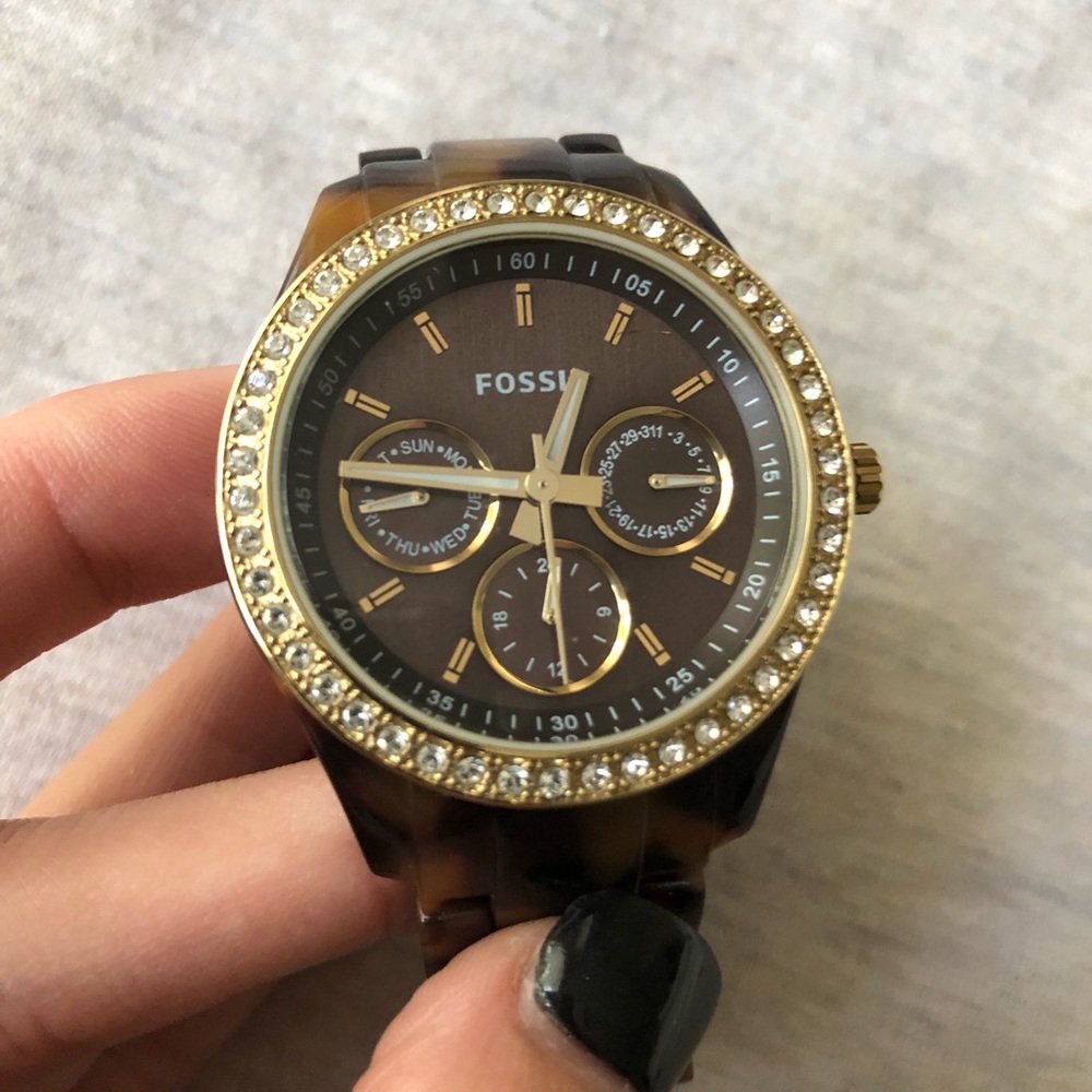 Fossil watch tortoise shell